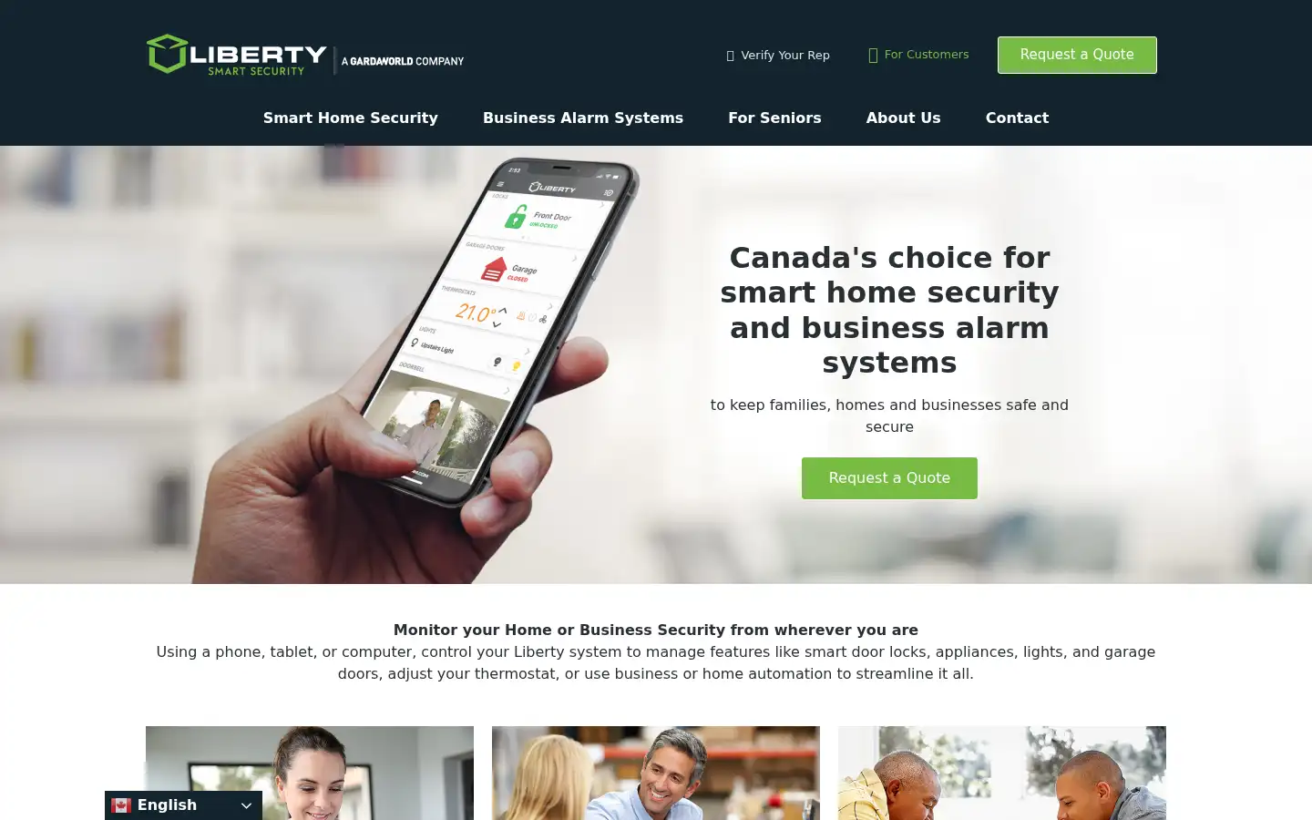 Screenshot of libertysecurity.ca