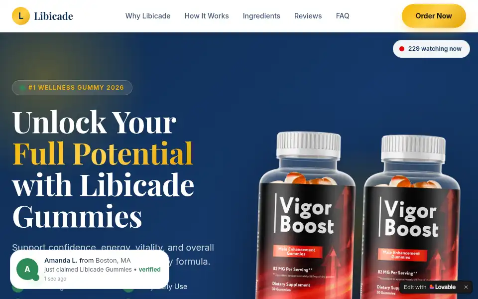 Screenshot of libicadegummiesmale.lovable.app