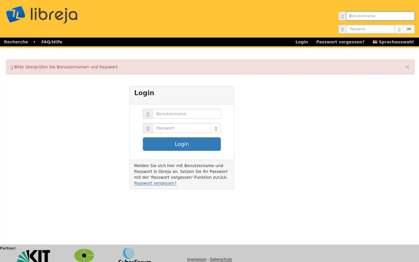Screenshot of libreja.de
