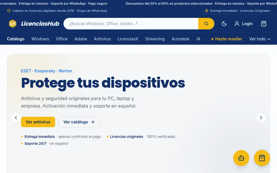 Screenshot of licenciashub.com