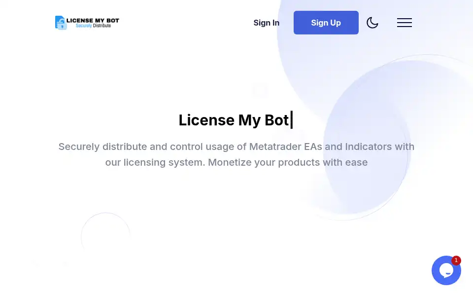 Screenshot of licensemybot.com