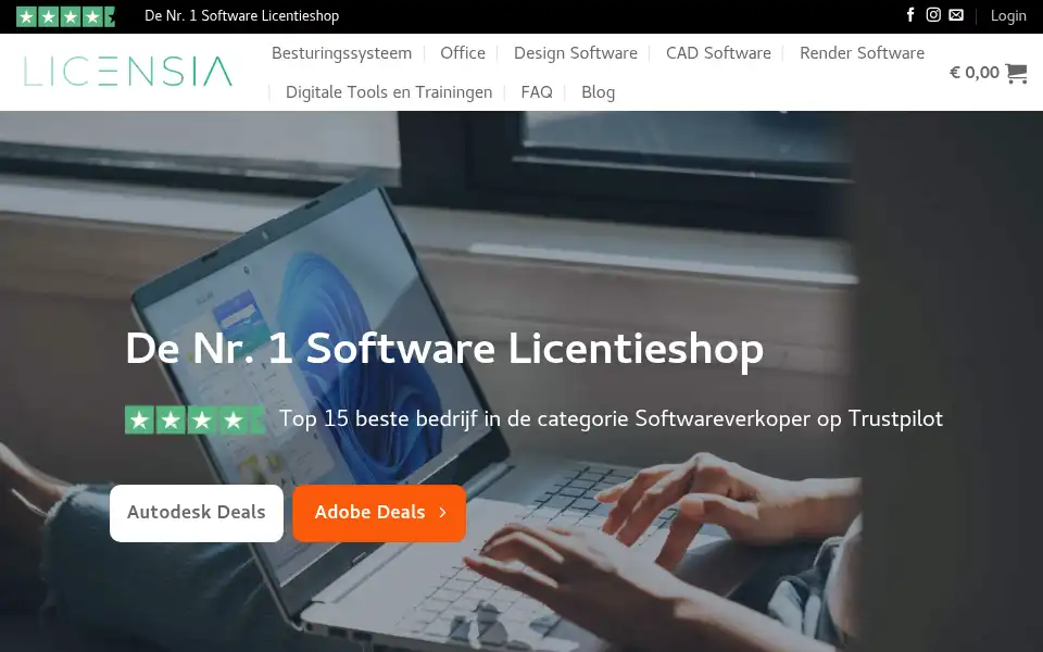 Screenshot of licensia.nl