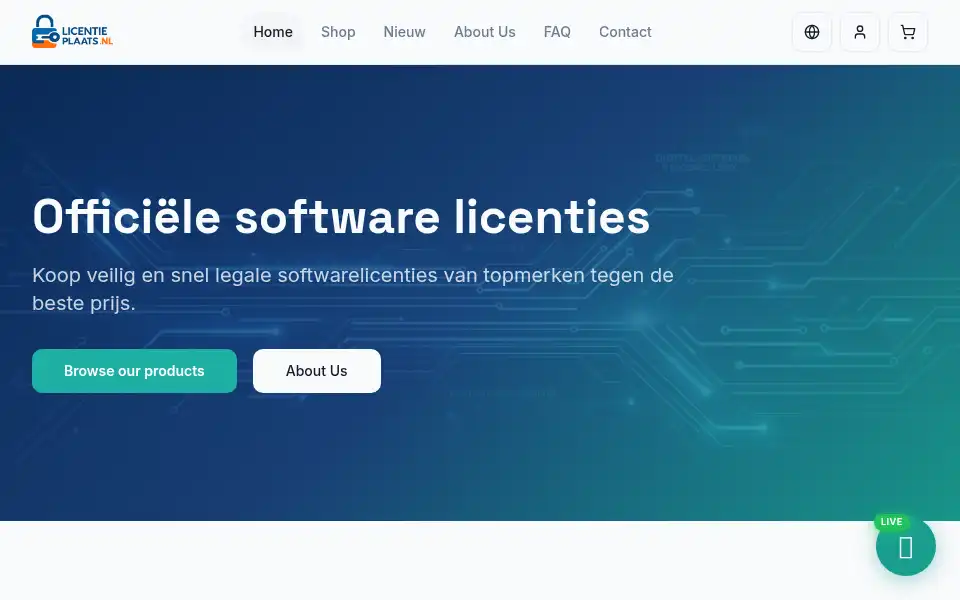 Screenshot of licentieplaats.nl