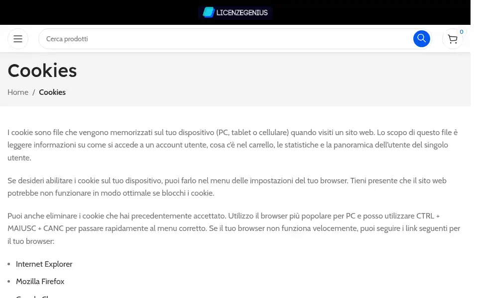 Screenshot of licenzegenius.it