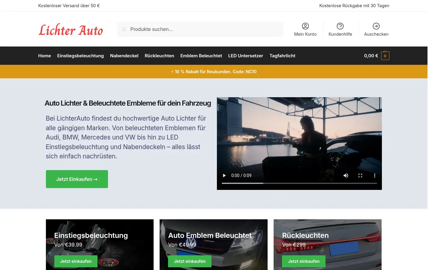Screenshot of lichterauto.de