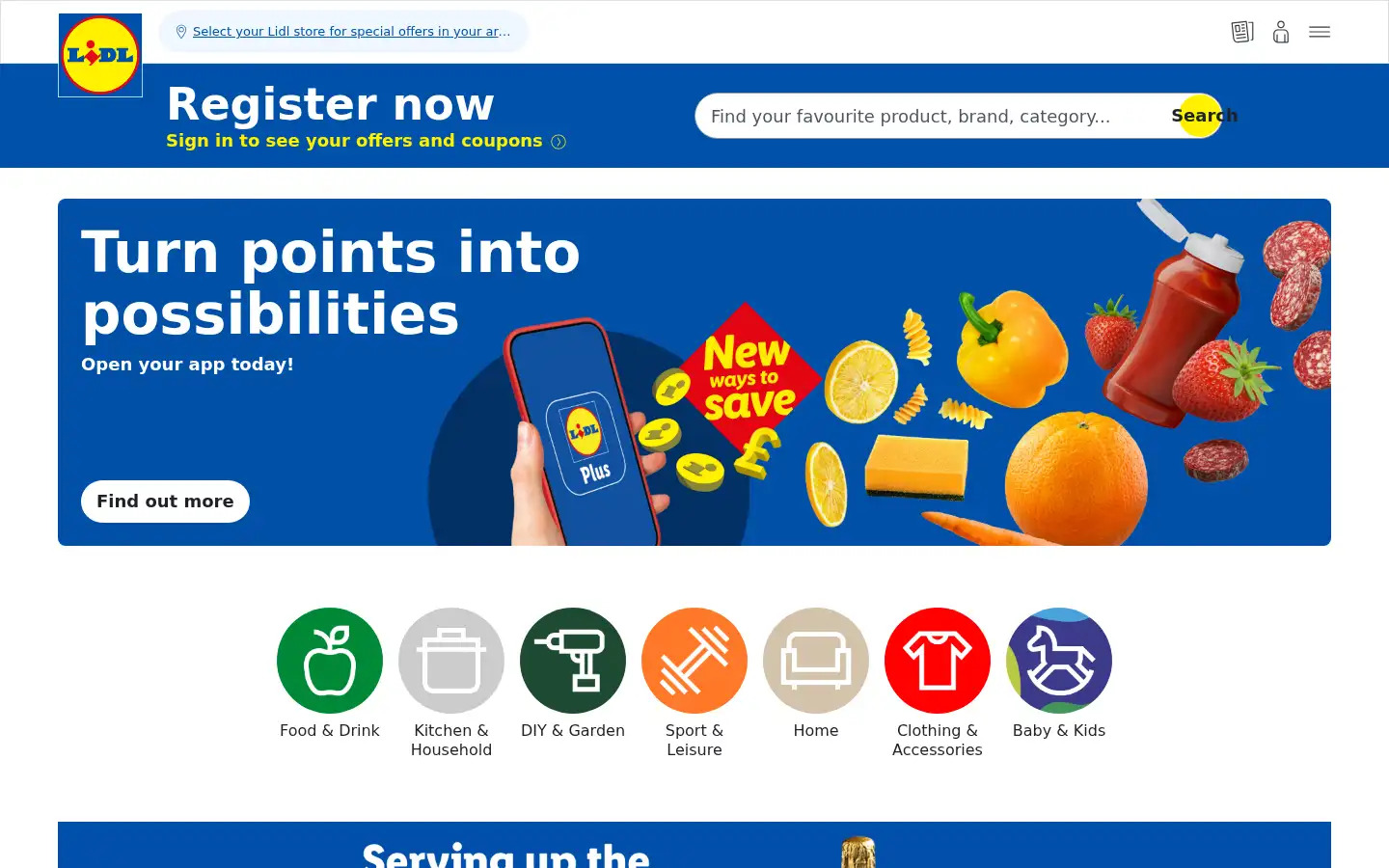 Screenshot of lidl.co.uk