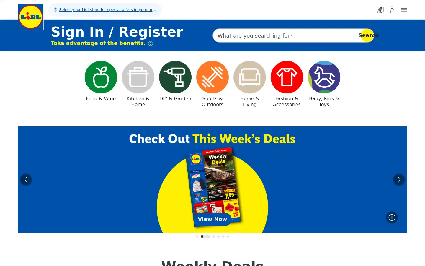 Screenshot of lidl.com
