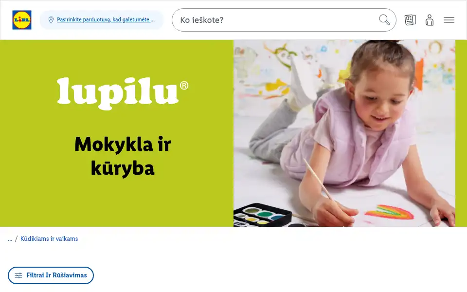 Screenshot of lidl.lt