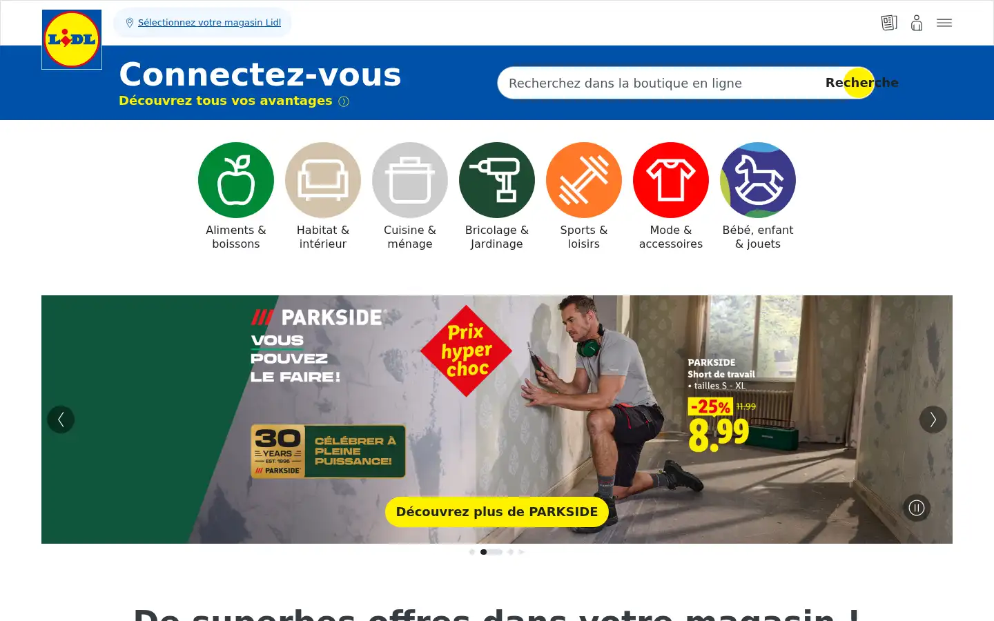 Screenshot of lidl.lu