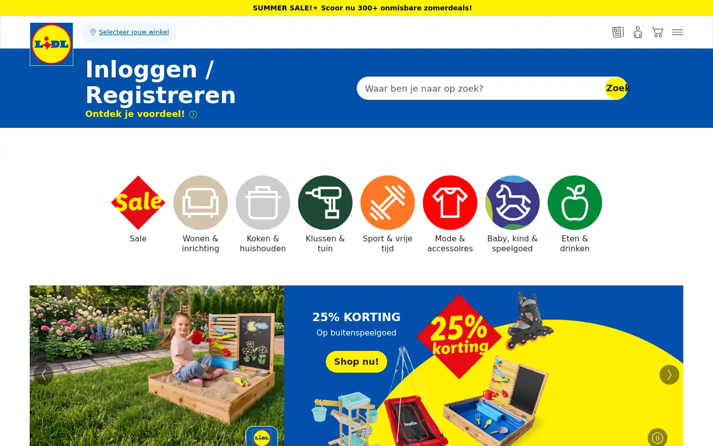Screenshot of lidl.nl