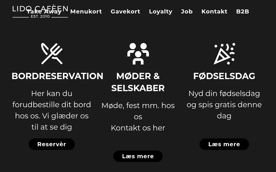 Screenshot of lidocafeen.dk