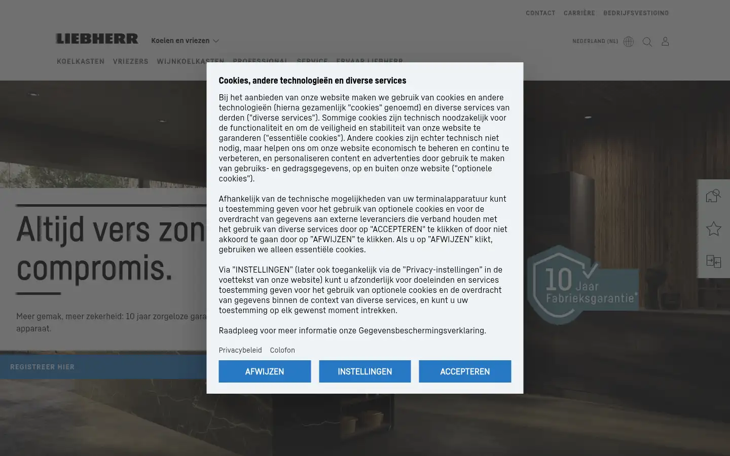 Screenshot of liebherr-home.nl