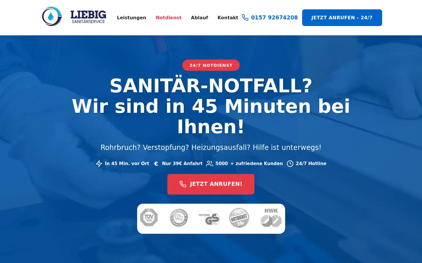 Screenshot of liebig-sanitaer.de