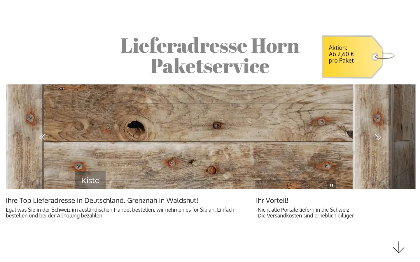 Screenshot of lieferadresse-horn.ch