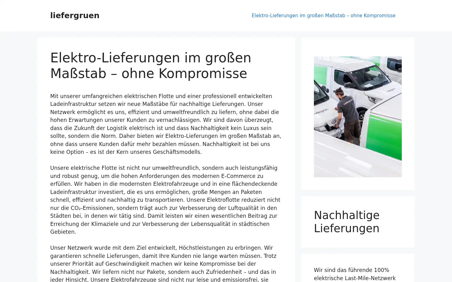 Screenshot of liefergruen.de