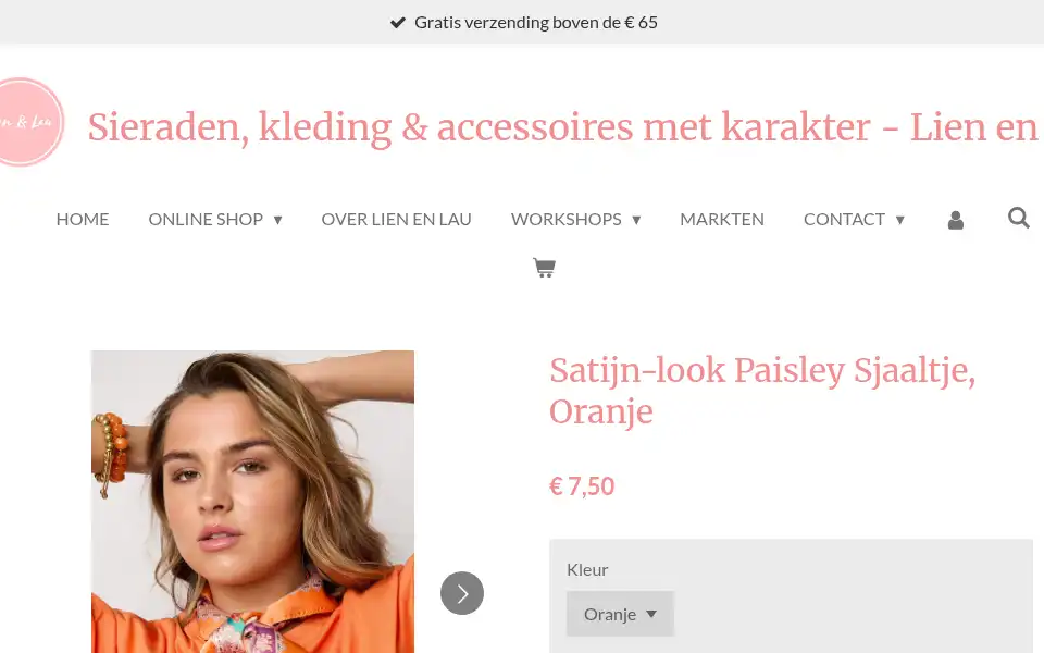 Screenshot of lienenlau.nl