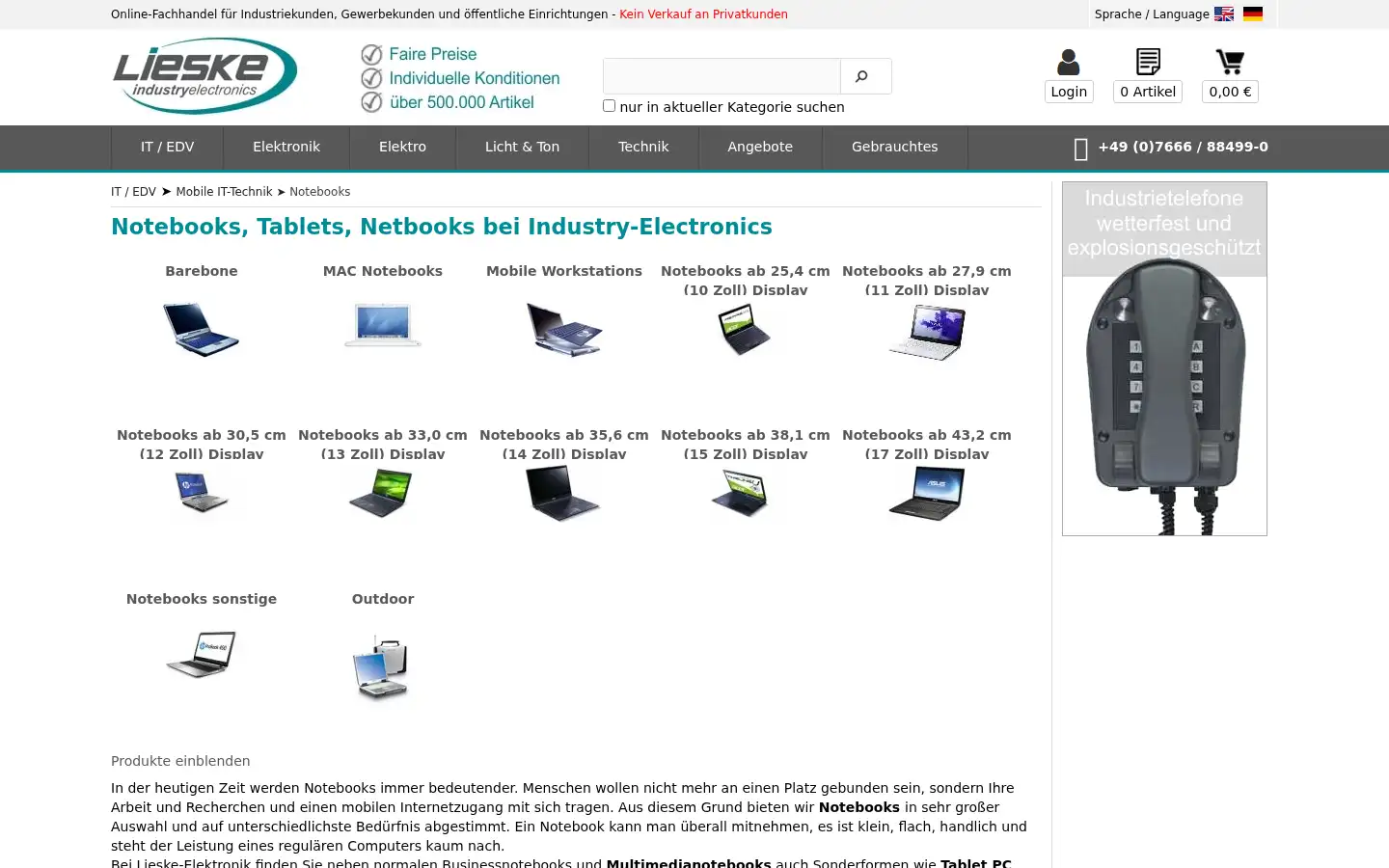 Screenshot of lieske-elektronik.de