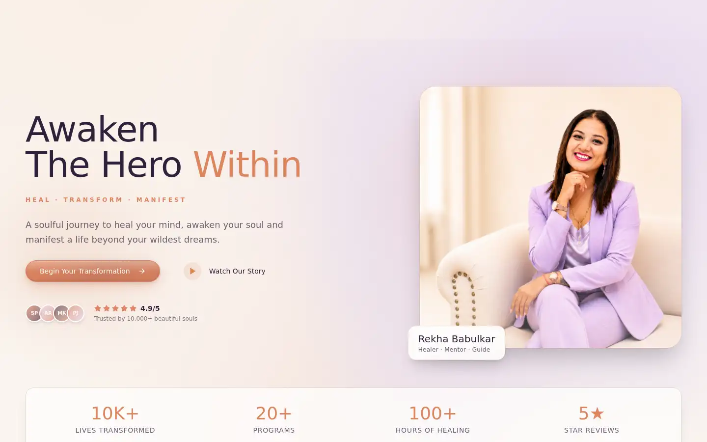 Screenshot of lifecoachrekha.com