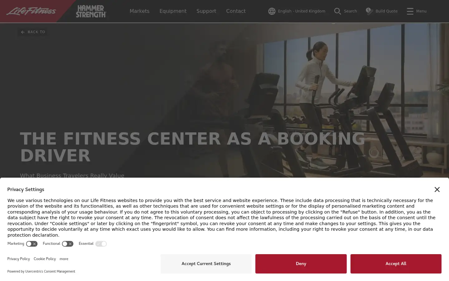 Screenshot of lifefitness.co.uk