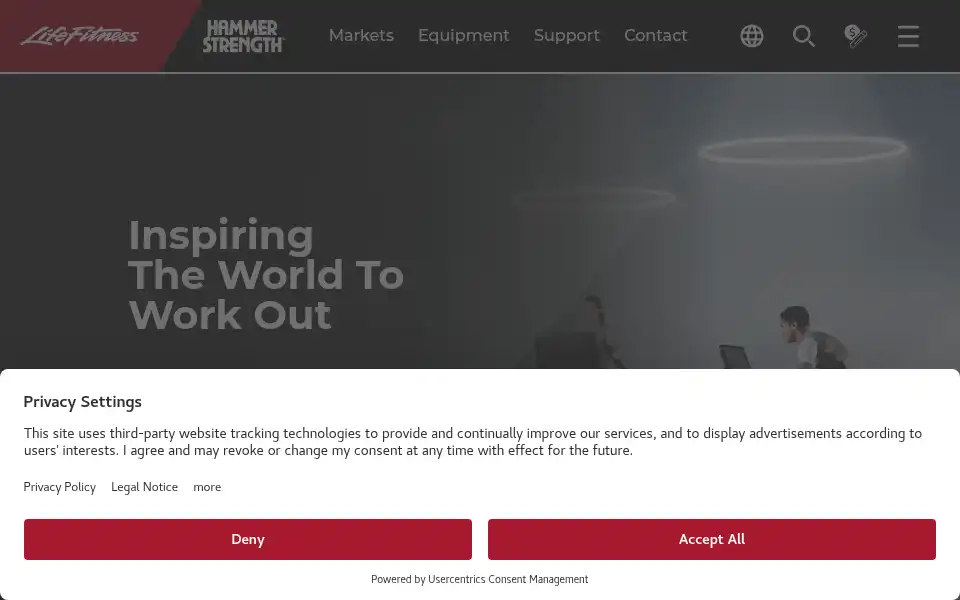 Screenshot of lifefitness.com