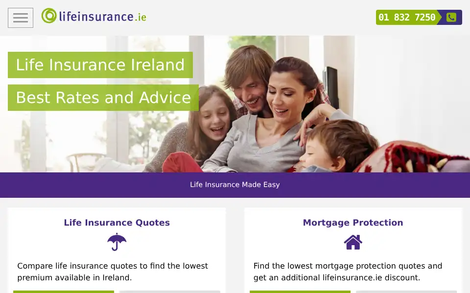 Screenshot of lifeinsurance.ie