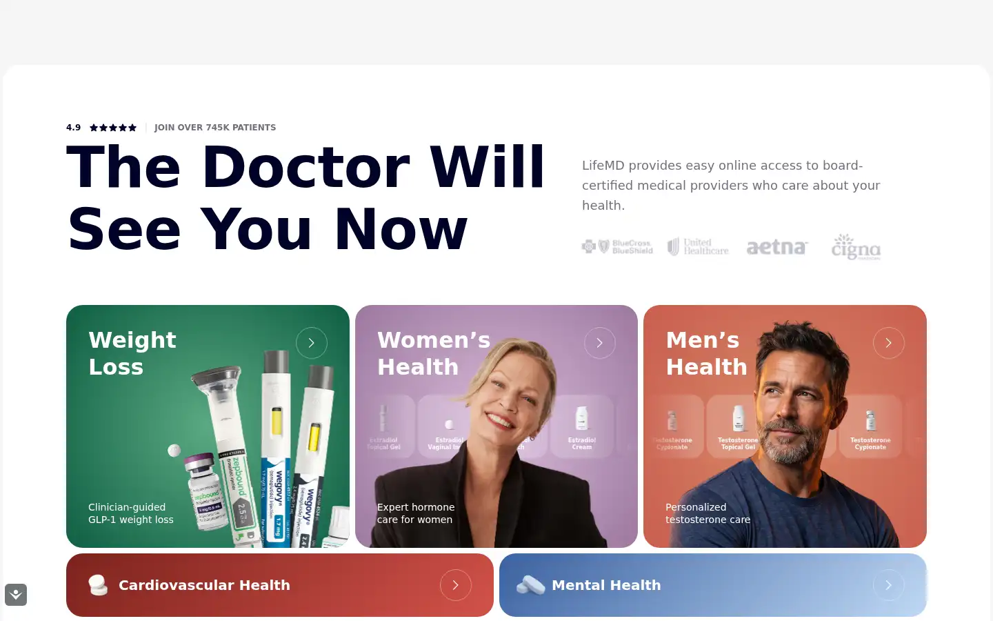 Screenshot of lifemd.com