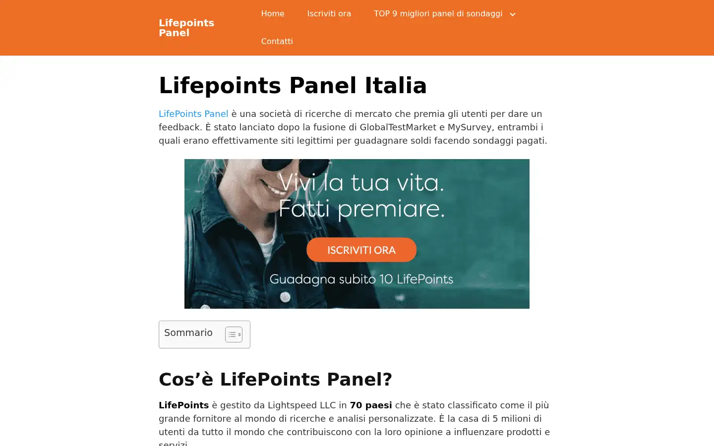 Screenshot of lifepoints.it