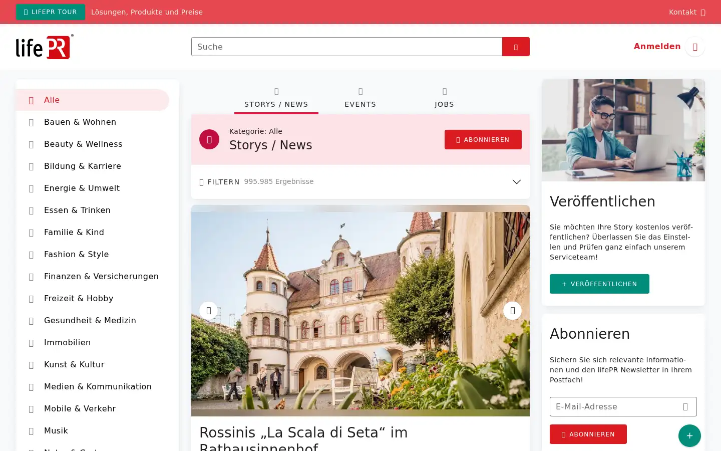 Screenshot of lifepr.de