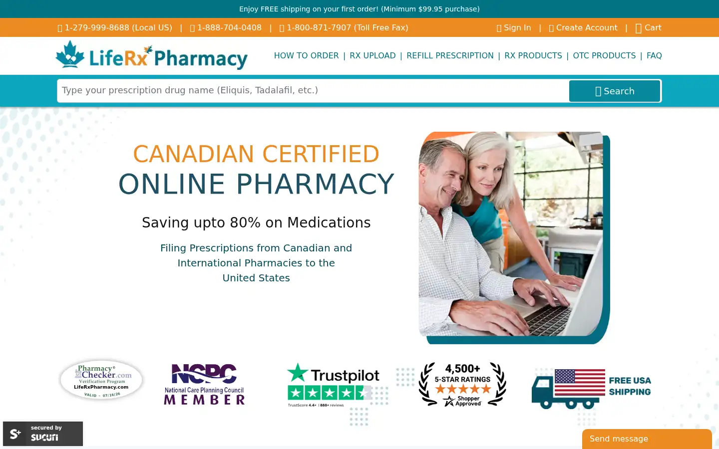 Screenshot of liferxpharmacy.com
