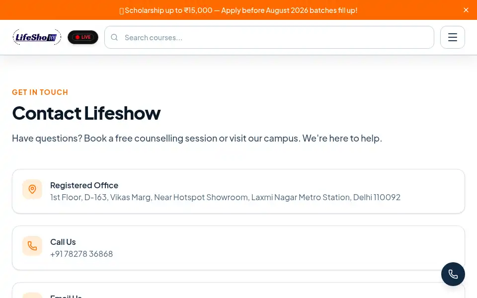 Screenshot of lifeshow.in
