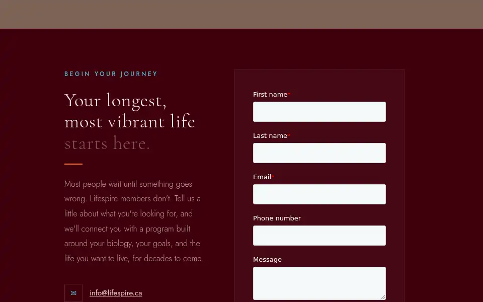 Screenshot of lifespire.ca