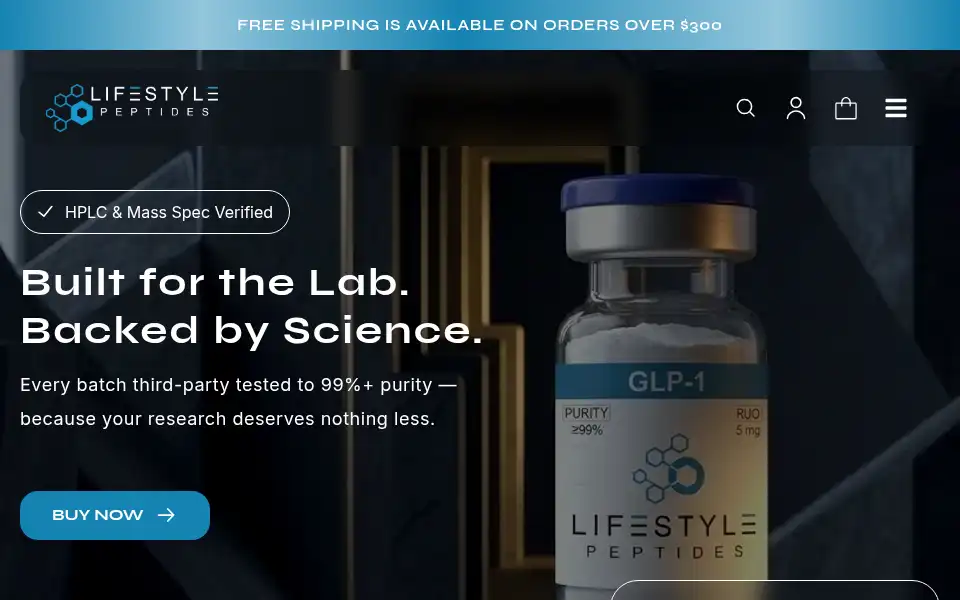Screenshot of lifestylepeptides.com