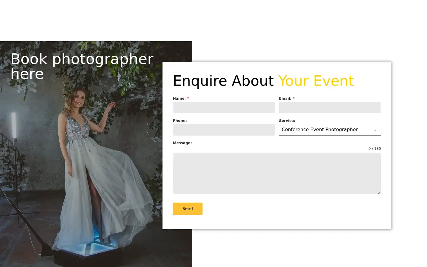 Screenshot of lifetime-event-photography.co.uk