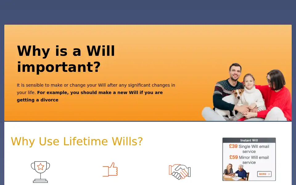 Screenshot of lifetime-wills.com