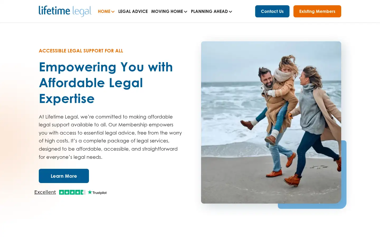 Screenshot of lifetimelegal.co.uk