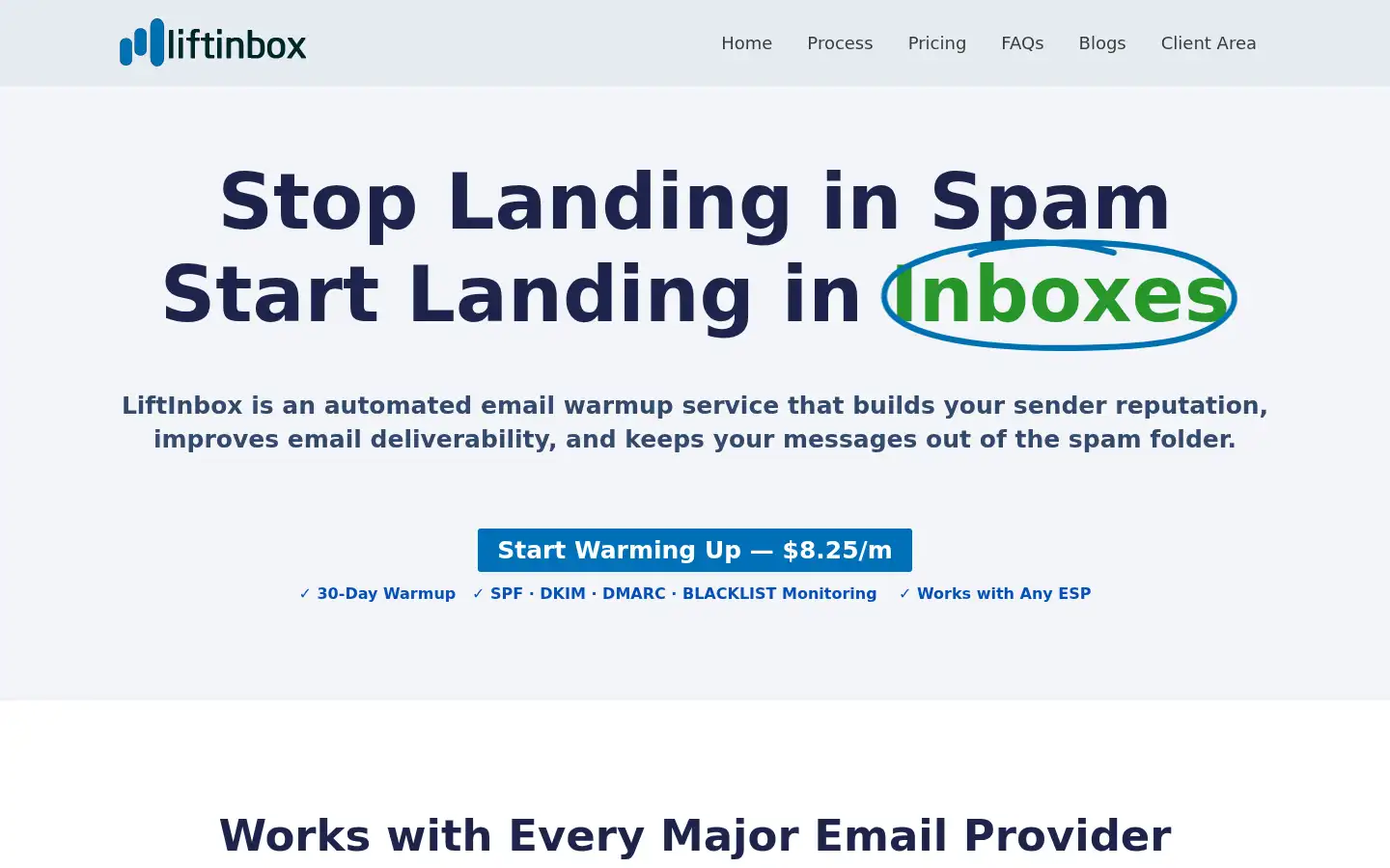 Screenshot of liftinbox.email