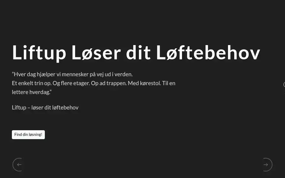 Screenshot of liftup.dk