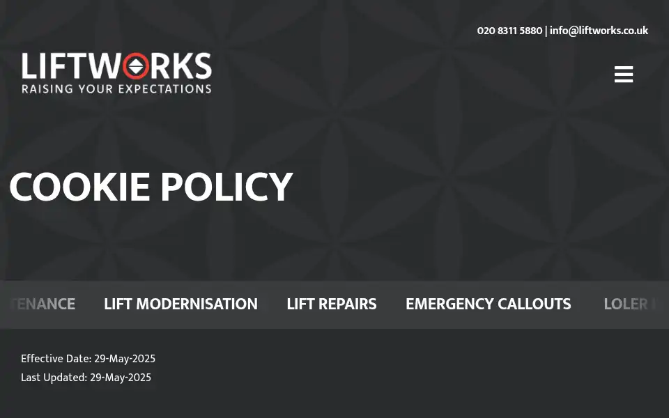Screenshot of liftworks.co.uk