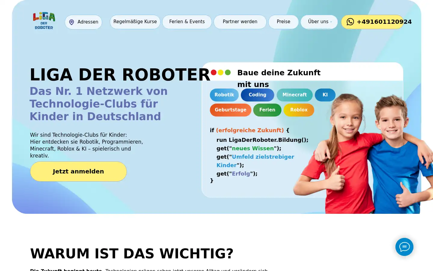 Screenshot of ligaderroboter.de