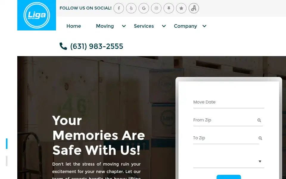 Screenshot of ligamoving.com