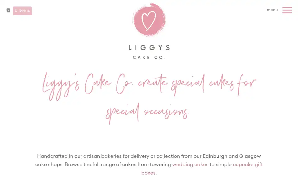 Screenshot of liggyscakes.co.uk