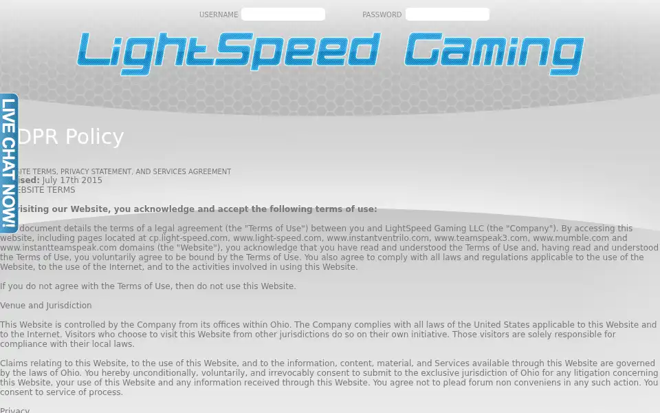 Screenshot of light-speed.com