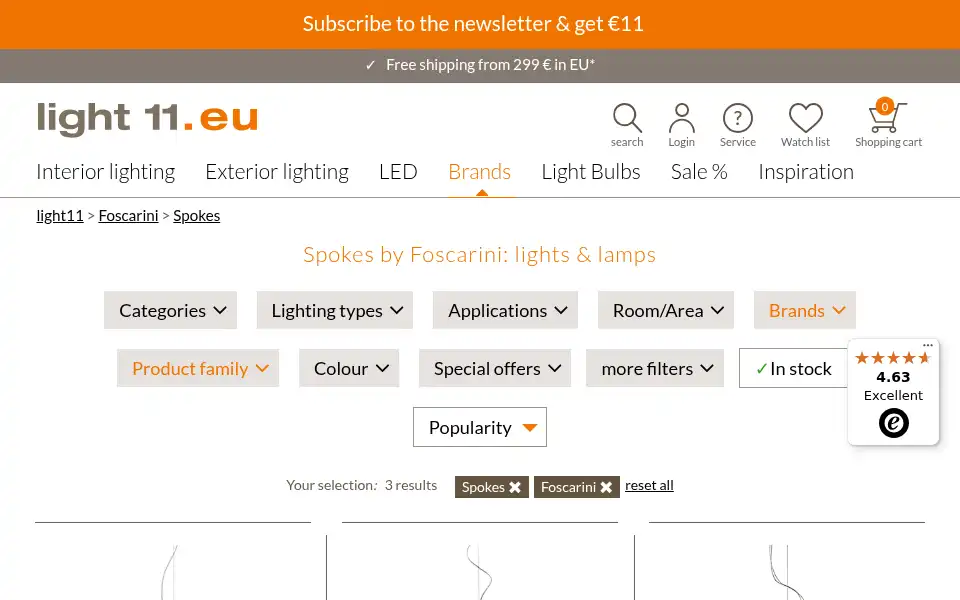 Screenshot of light11.eu