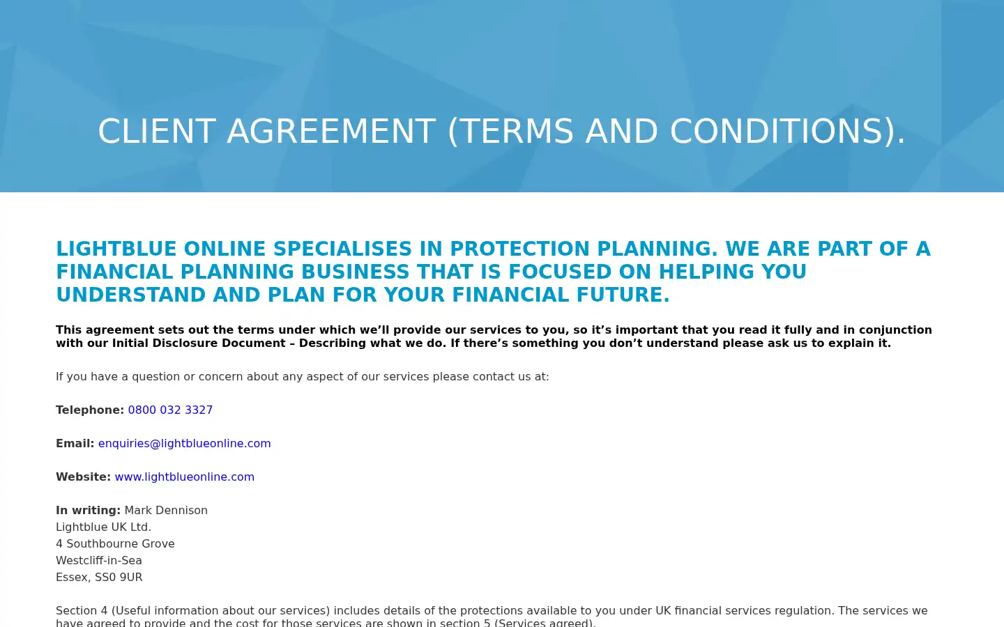 Screenshot of lightblueonline.com