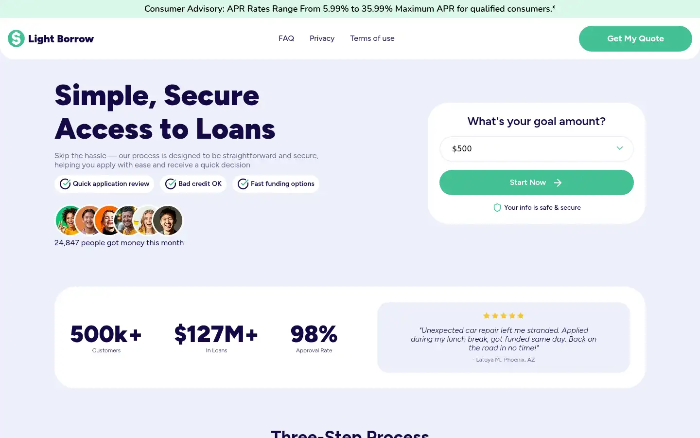 Screenshot of lightborrow.com