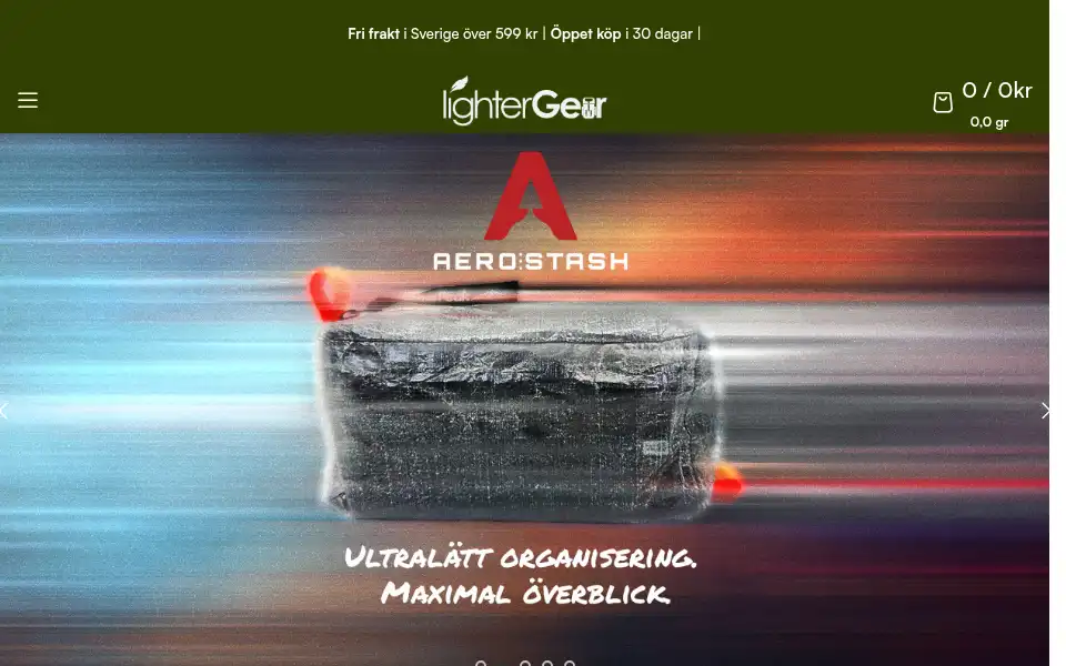 Screenshot of lightergear.se
