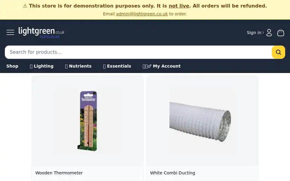 Screenshot of lightgreen.co.uk