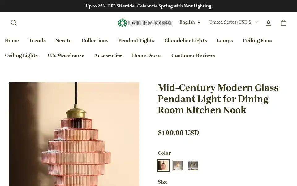 Screenshot of lighting-forest.com