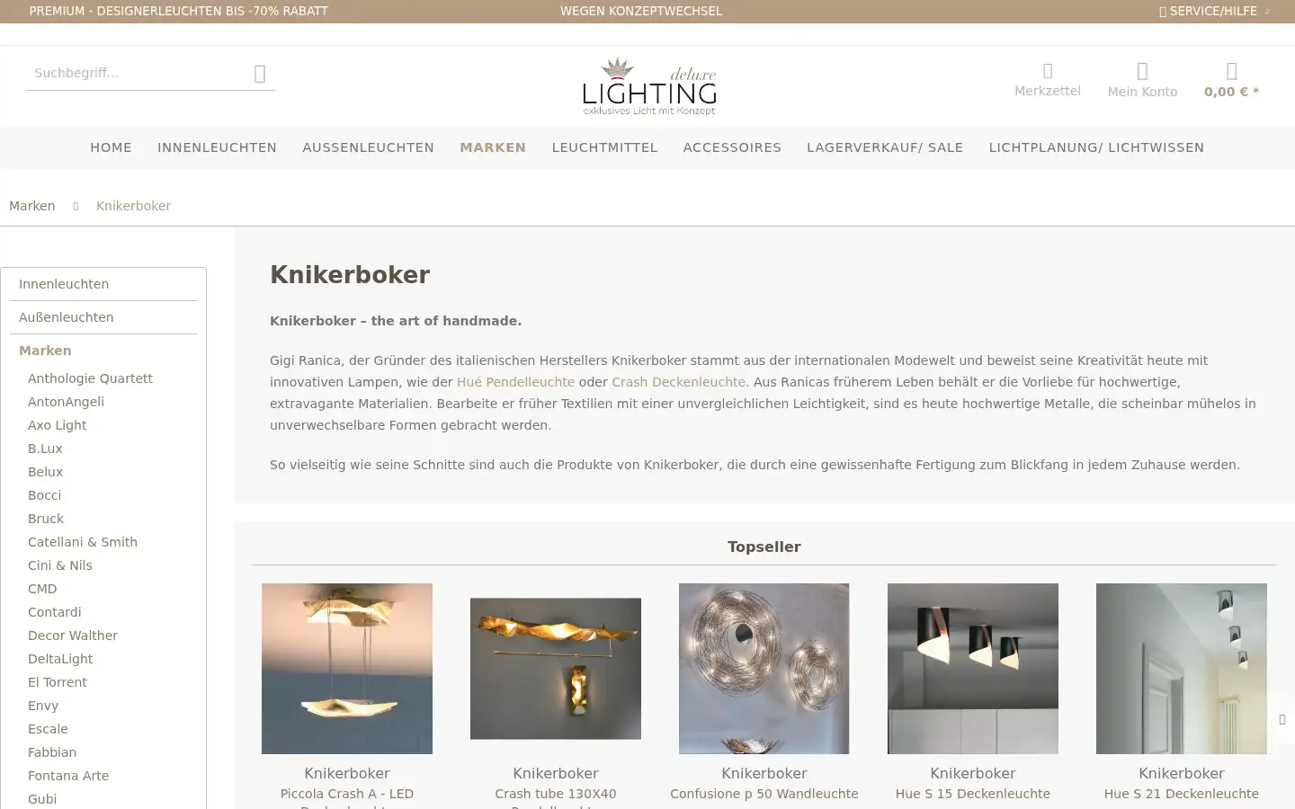 Screenshot of lightingdeluxe.de