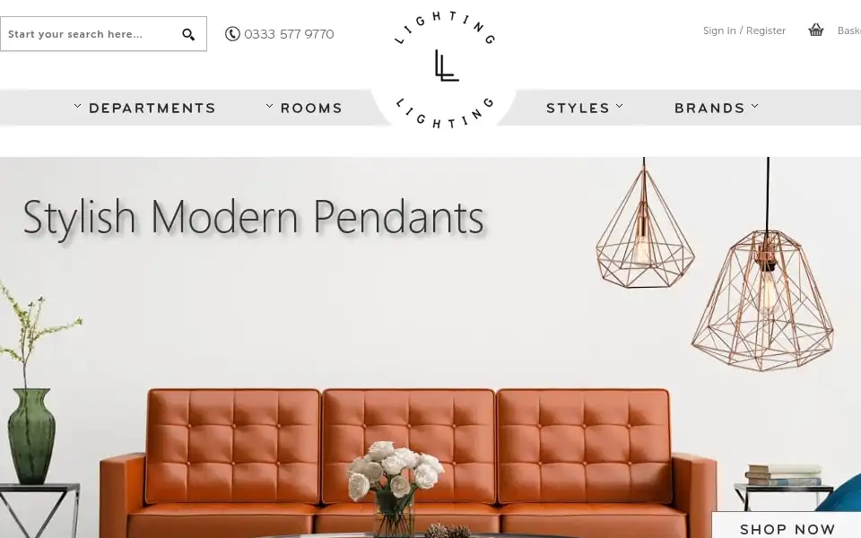 Screenshot of lightinglighting.co.uk